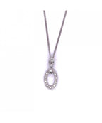 9ct White Gold Diamond Oval Shaped Pendant