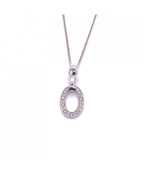 9ct White Gold Diamond Oval Shaped Pendant