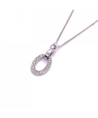 9ct White Gold Diamond Oval Shaped Pendant