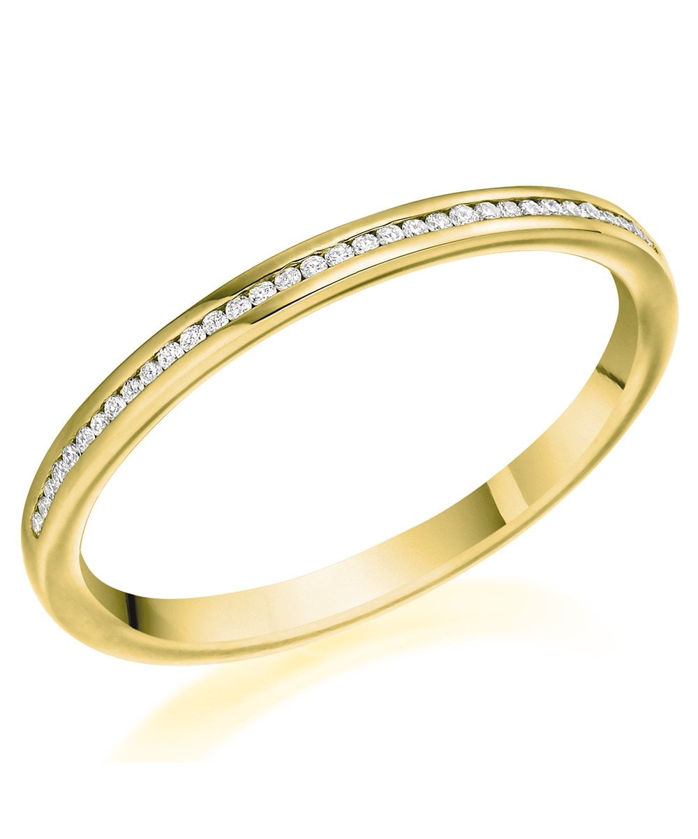 9ct Yellow Gold 0.07ct Channel Set Diamond Wedding Ring
