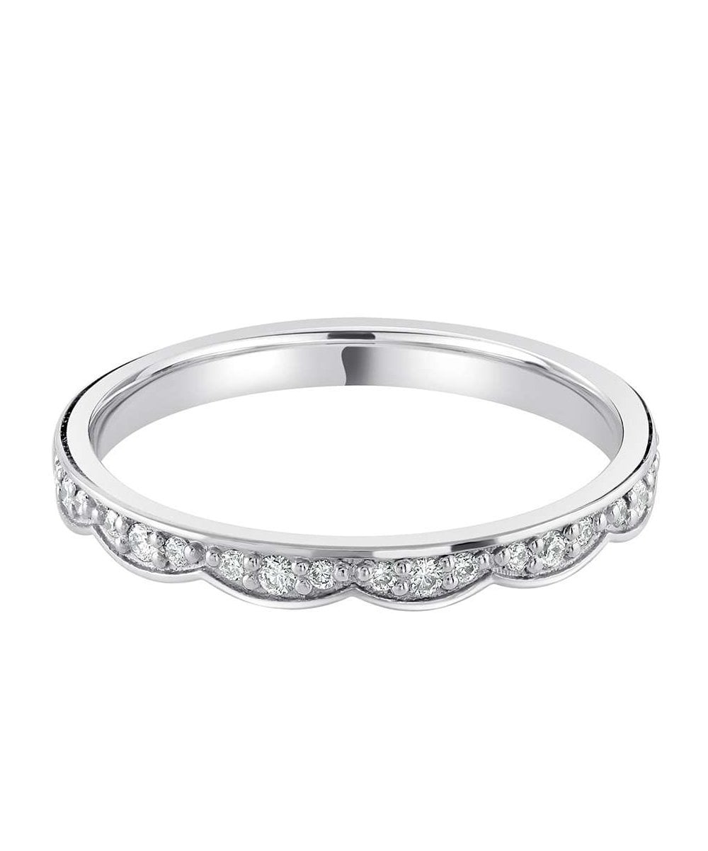 9ct White Gold 0.14ct Diamond Shaped Ring