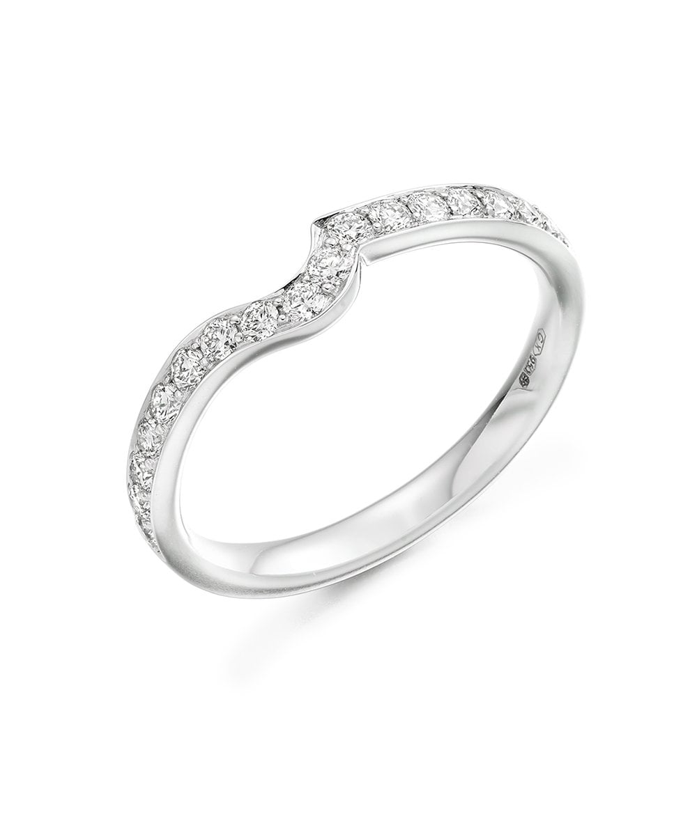 Platinum 0.33ct Diamond Set Shaped Ring