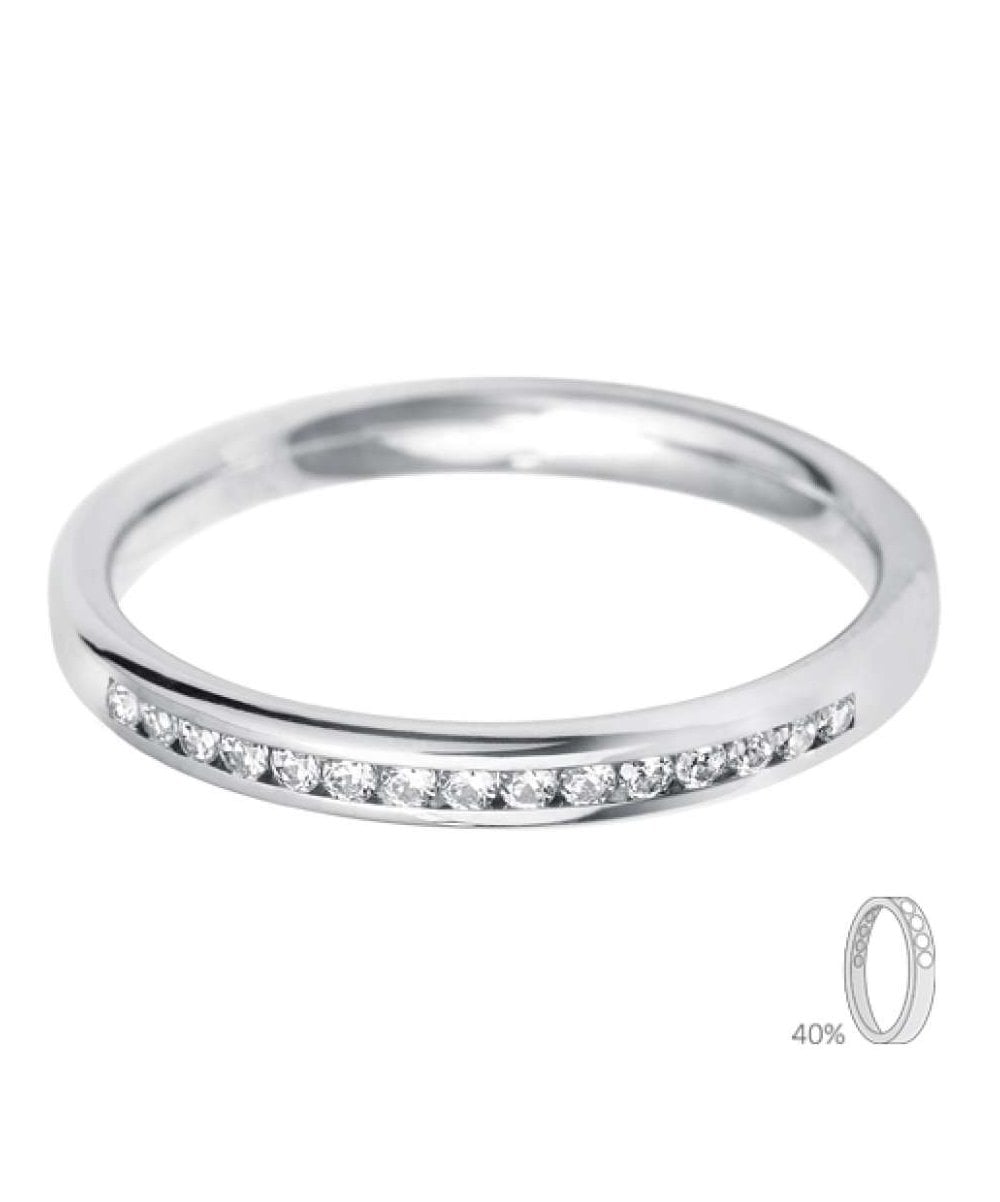 18ct White Gold 0.20ct Channel Set Diamond Ring