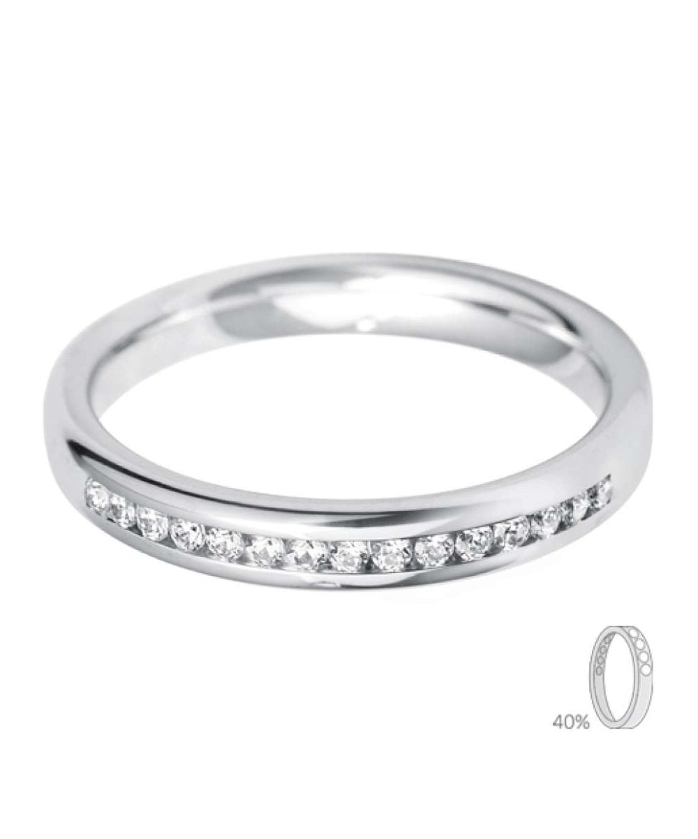 18ct White Gold 0.20ct Channel Set Diamond Ring
