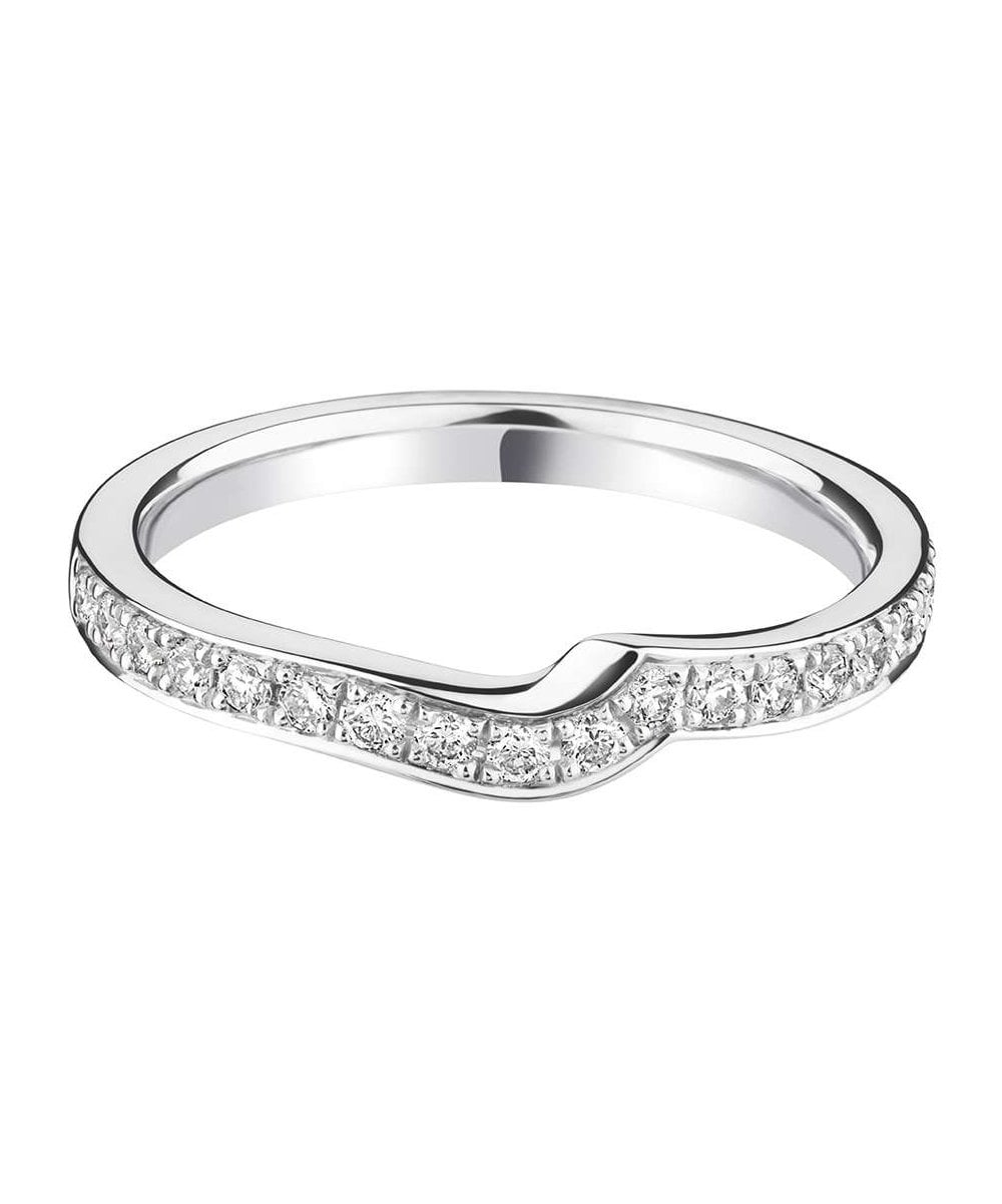 18ct White Gold 0.21ct Diamond Set Shaped Ring