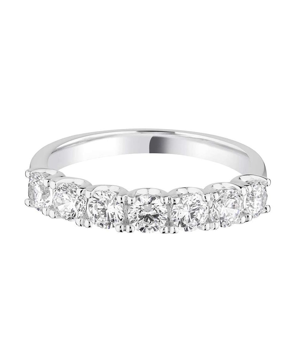 Double Claw Set Round Brilliant Diamond Wedding Ring