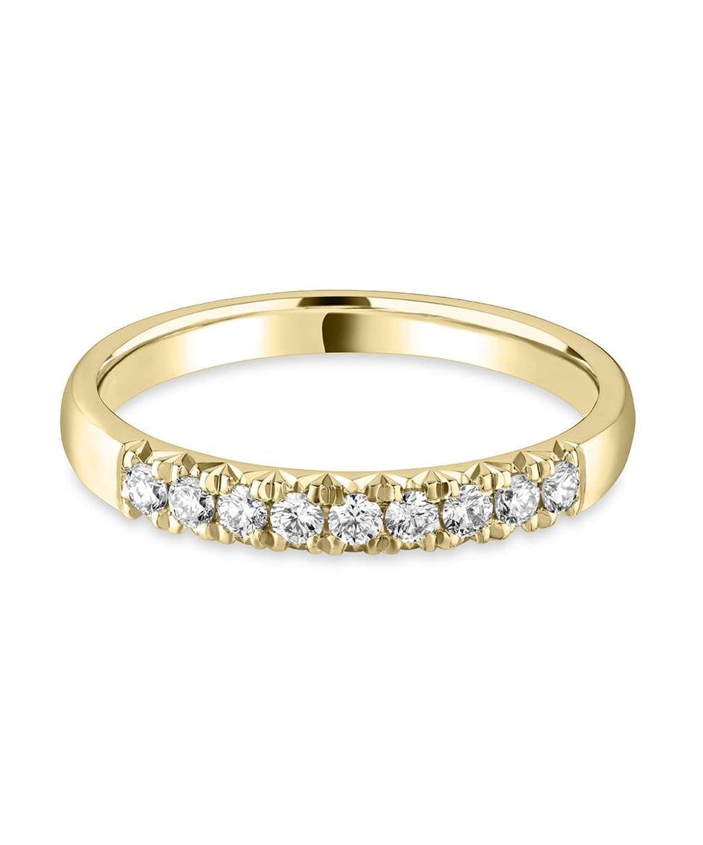 Fishtail Set Round Brilliant Diamond Wedding Ring