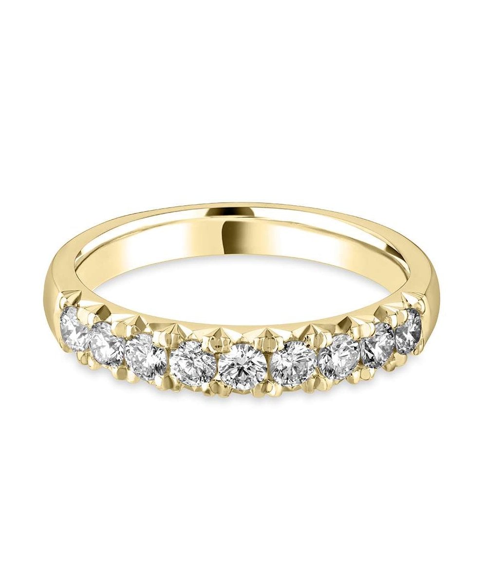 Fishtail Set Round Brilliant Diamond Wedding Ring