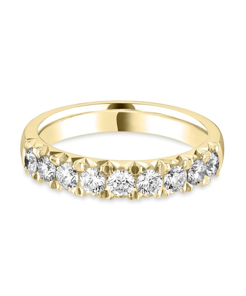 Fishtail Set Round Brilliant Diamond Wedding Ring