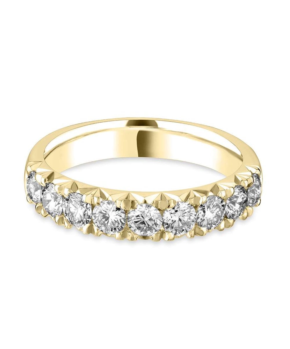 Fishtail Set Round Brilliant Diamond Wedding Ring