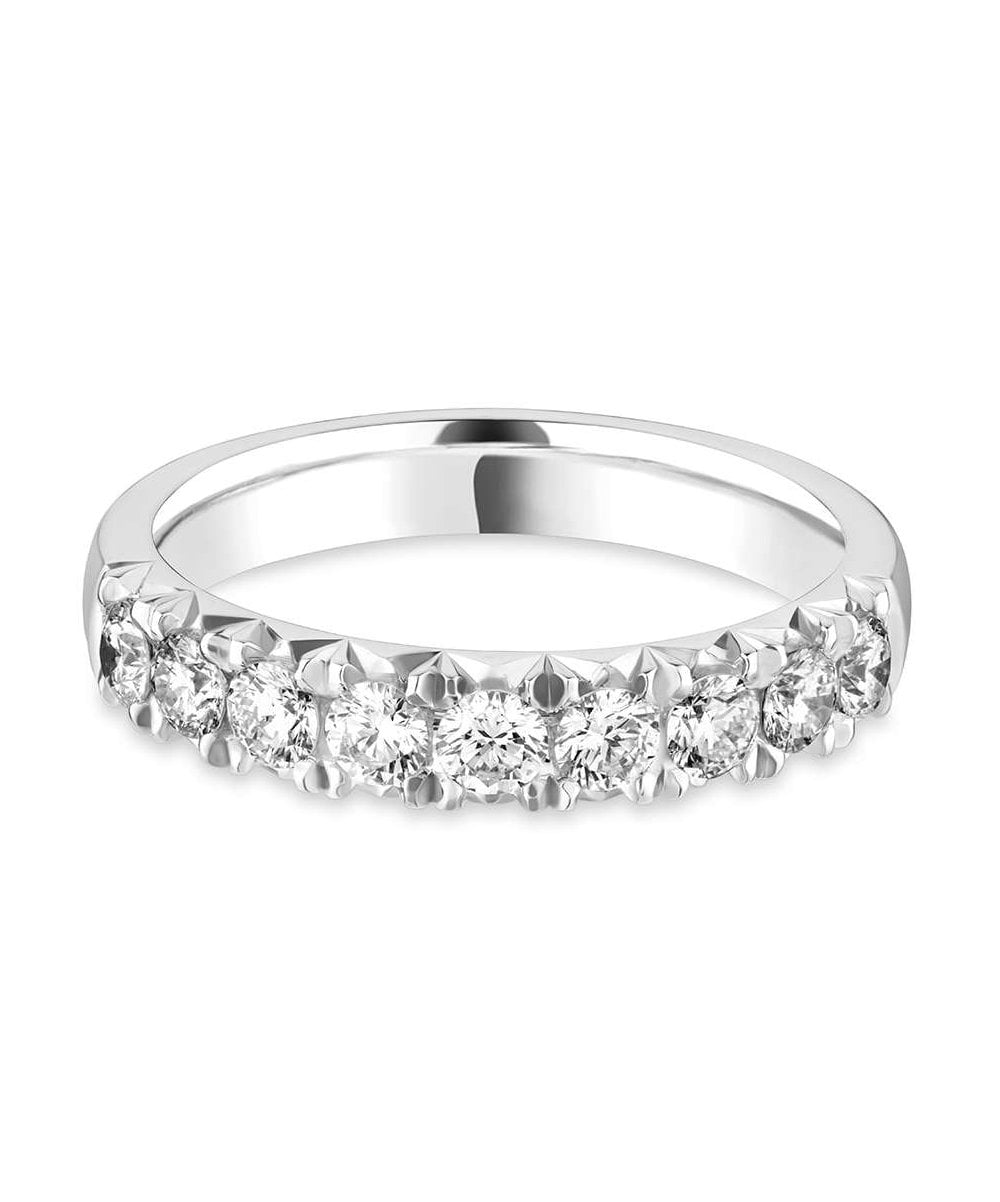 Fishtail Set Round Brilliant Diamond Wedding Ring