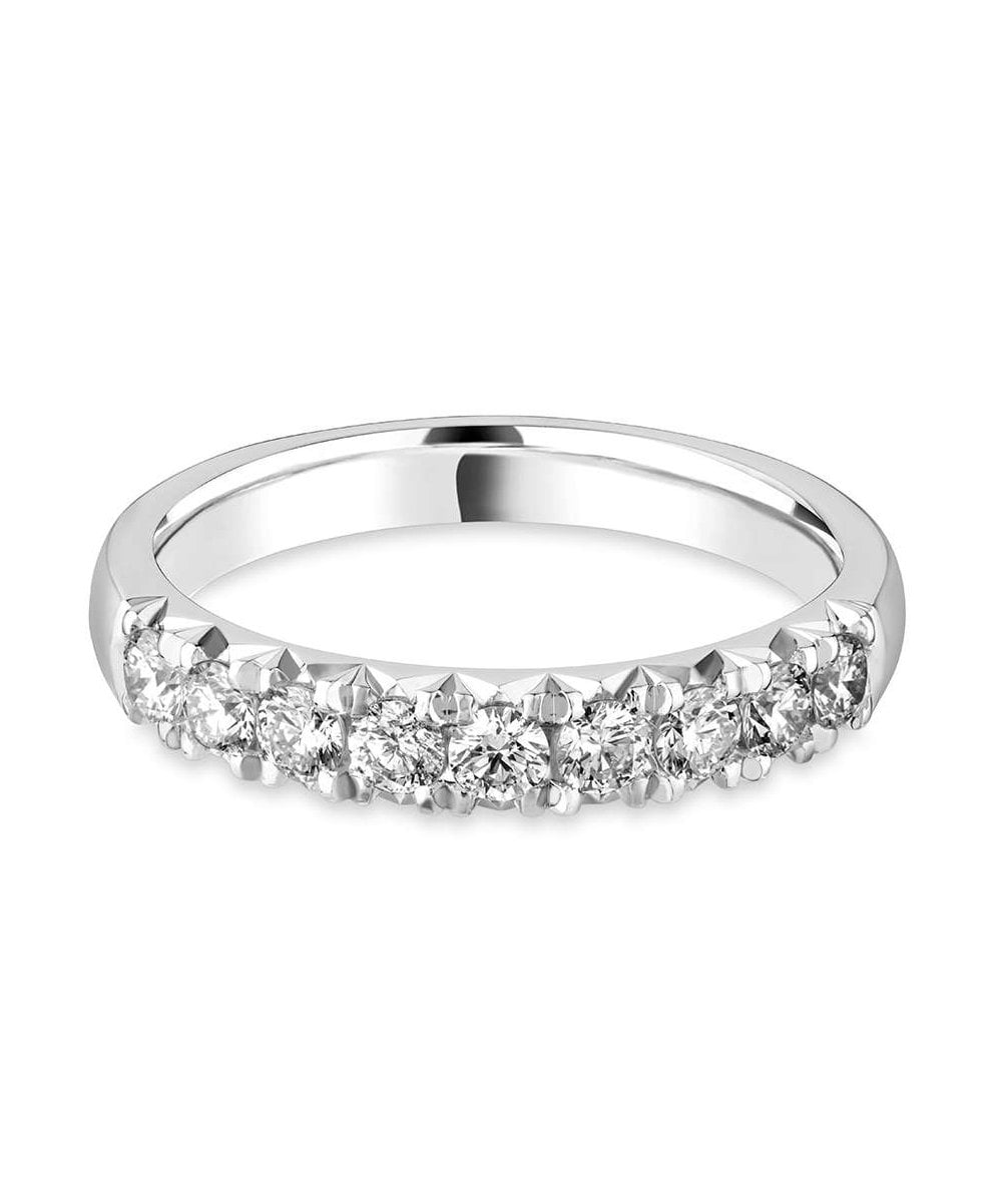 Fishtail Set Round Brilliant Diamond Wedding Ring