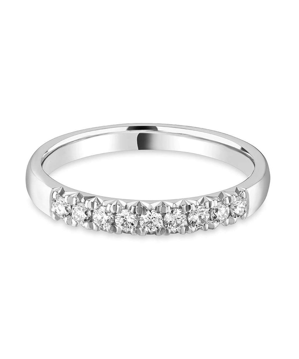 Fishtail Set Round Brilliant Diamond Wedding Ring