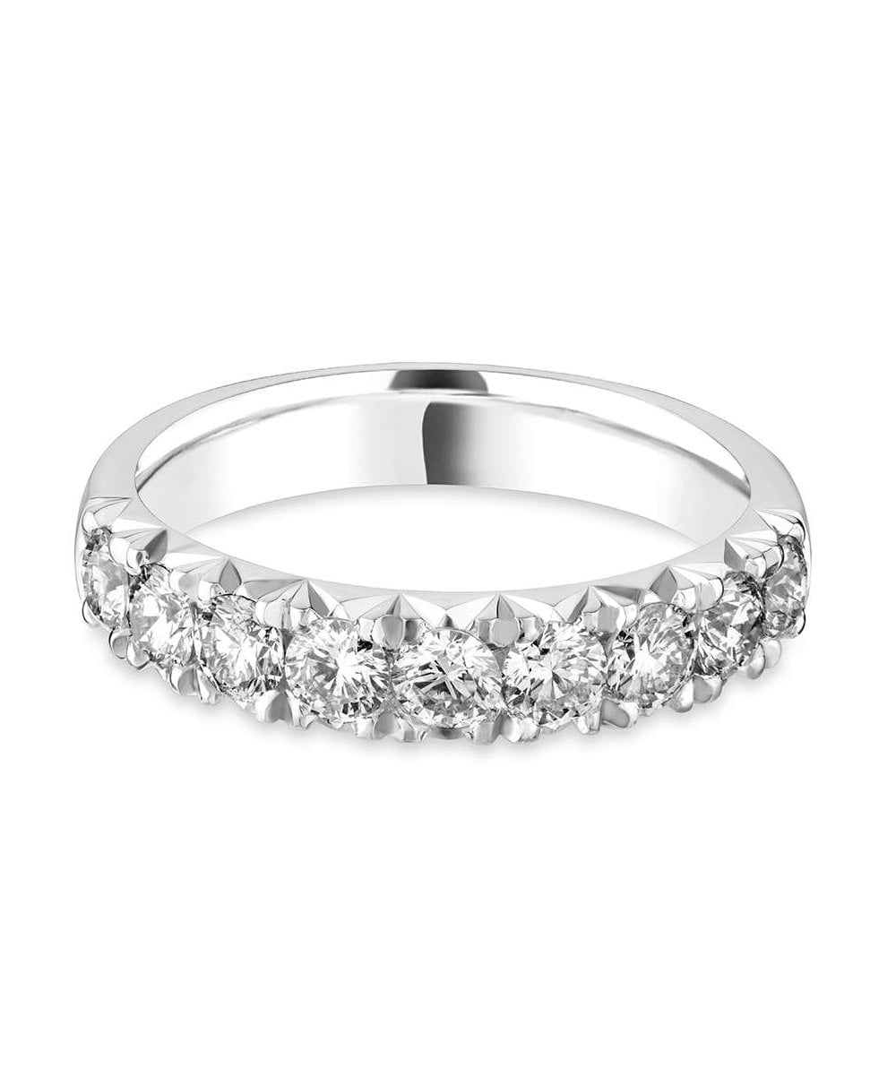 Fishtail Set Round Brilliant Diamond Wedding Ring