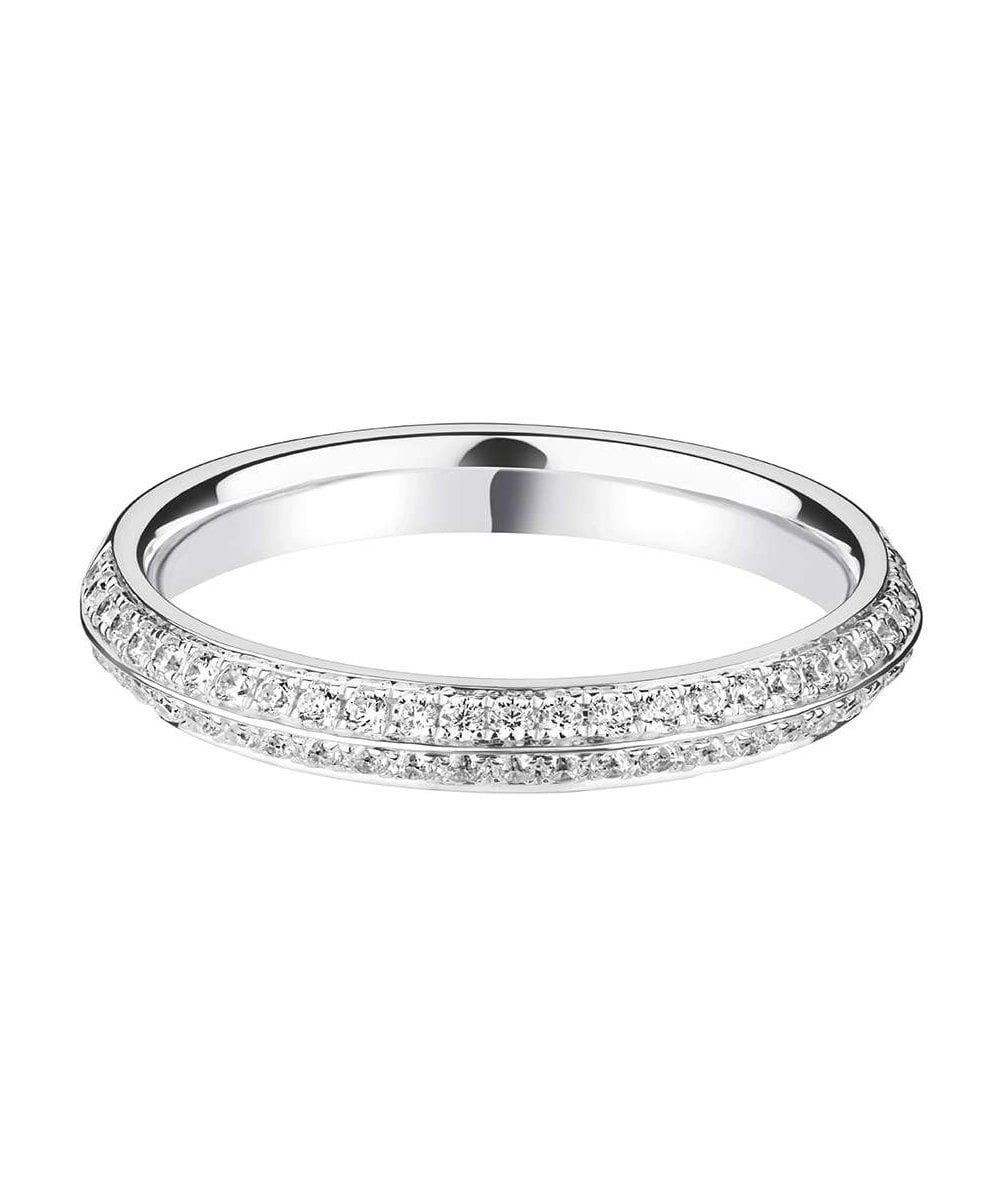 Knife-edge Claw Set Round Brilliant Diamond Wedding Ring