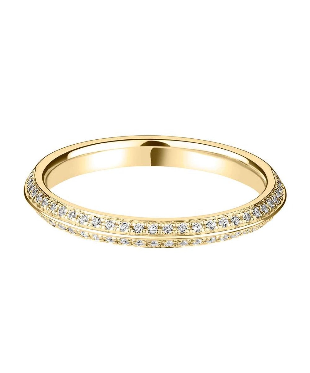 Knife-edge Claw Set Round Brilliant Diamond Wedding Ring