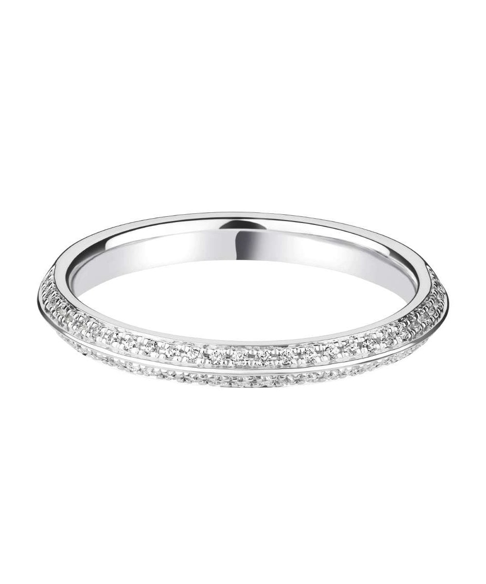 Knife-edge Claw Set Round Brilliant Diamond Wedding Ring