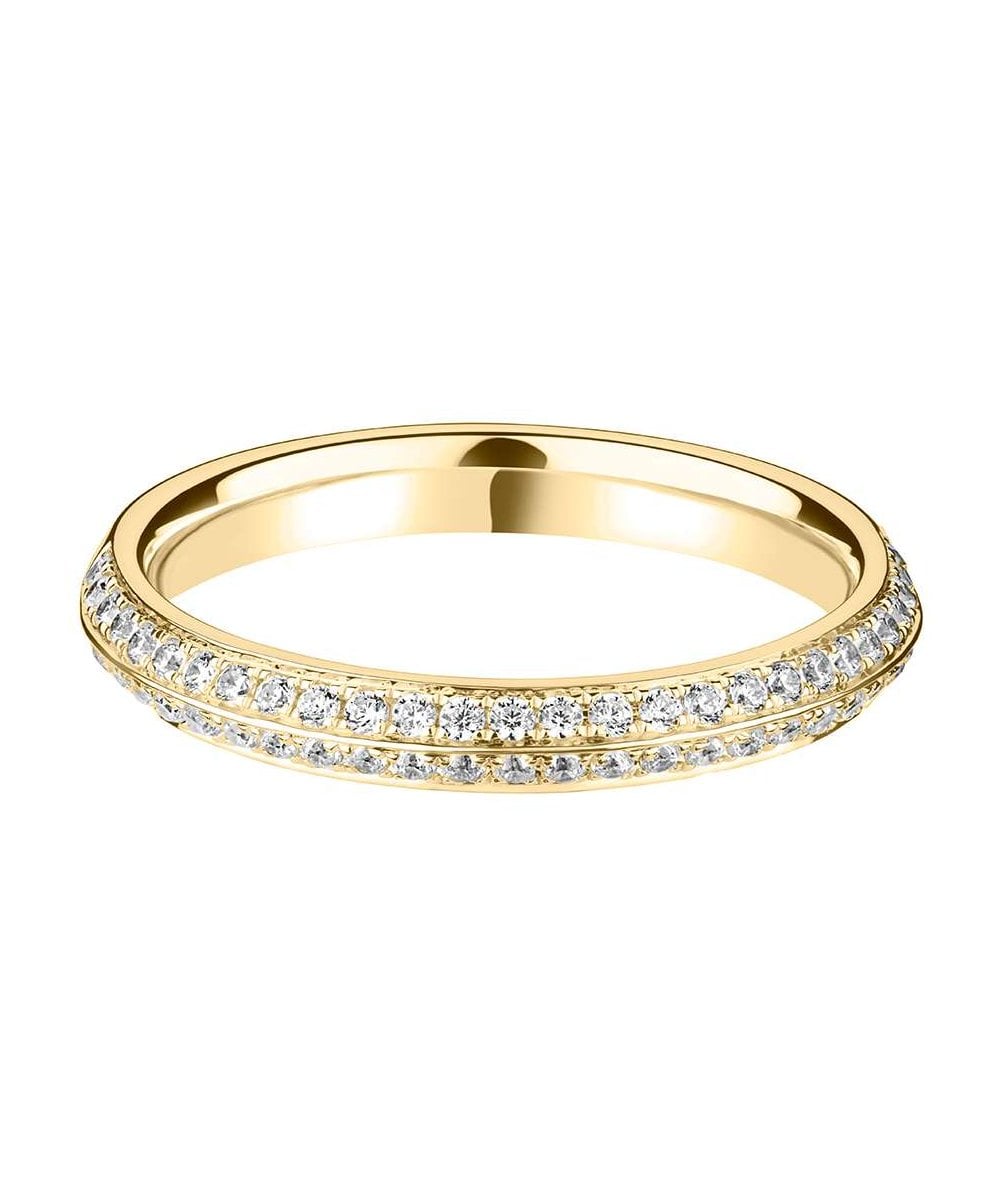 Knife-edge Claw Set Round Brilliant Diamond Wedding Ring