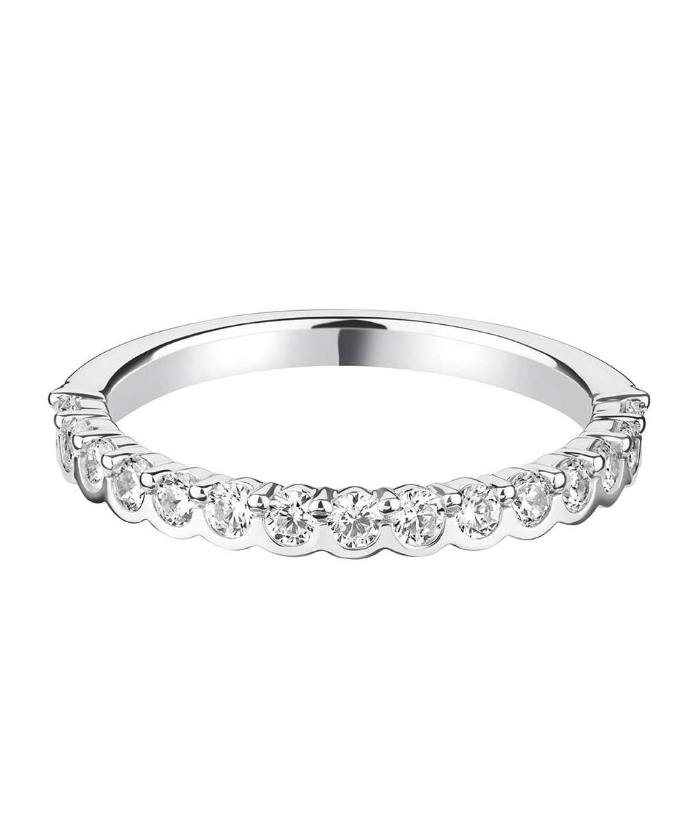 Rubover & Claw Set Round Brilliant Diamond Wedding Ring
