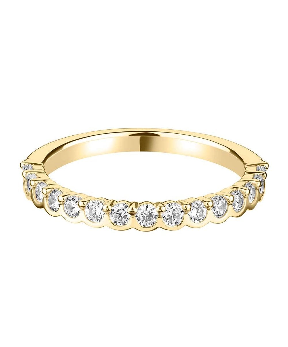 Rubover & Claw Set Round Brilliant Diamond Wedding Ring