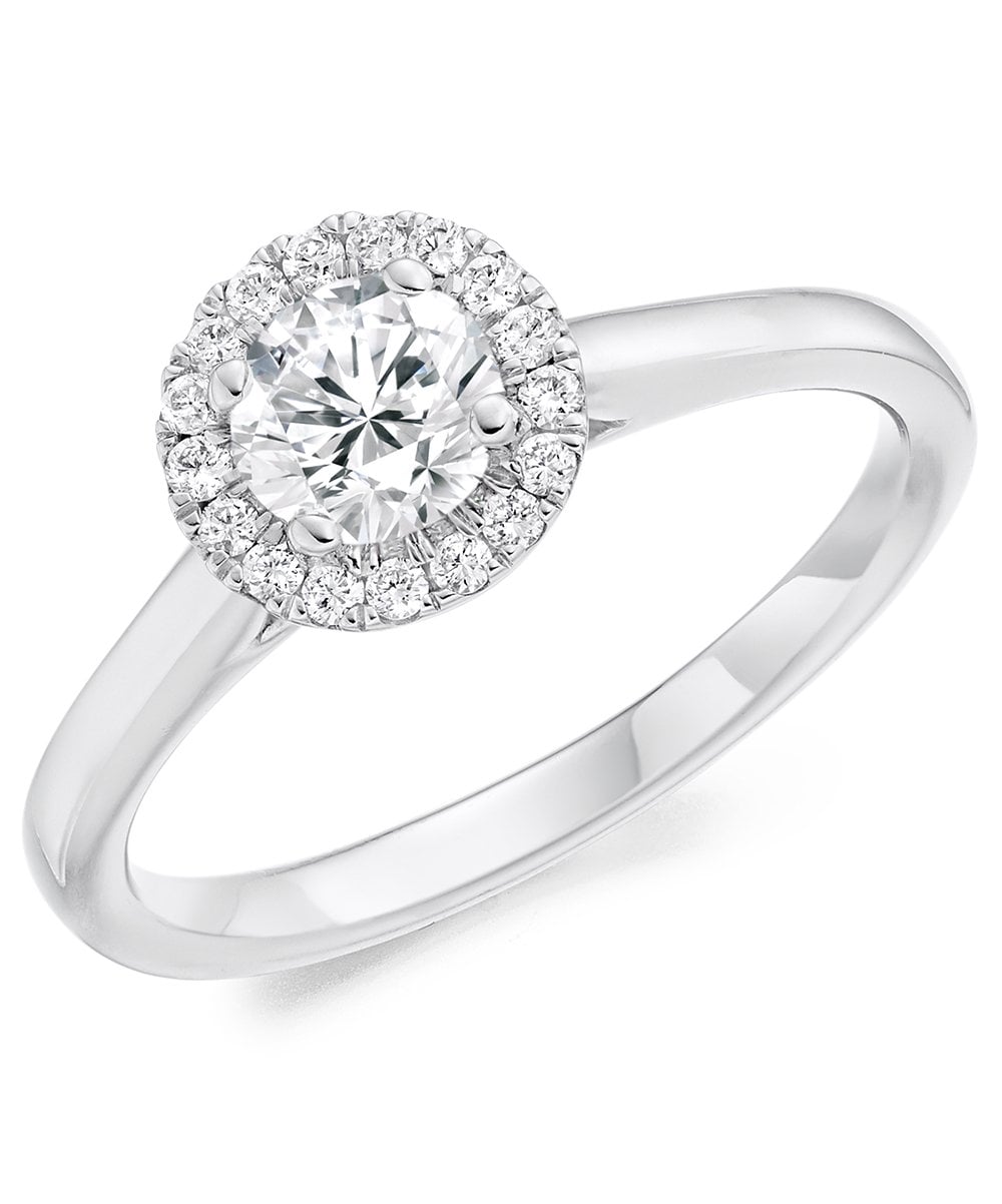 Round Halo Diamond Engagement Ring