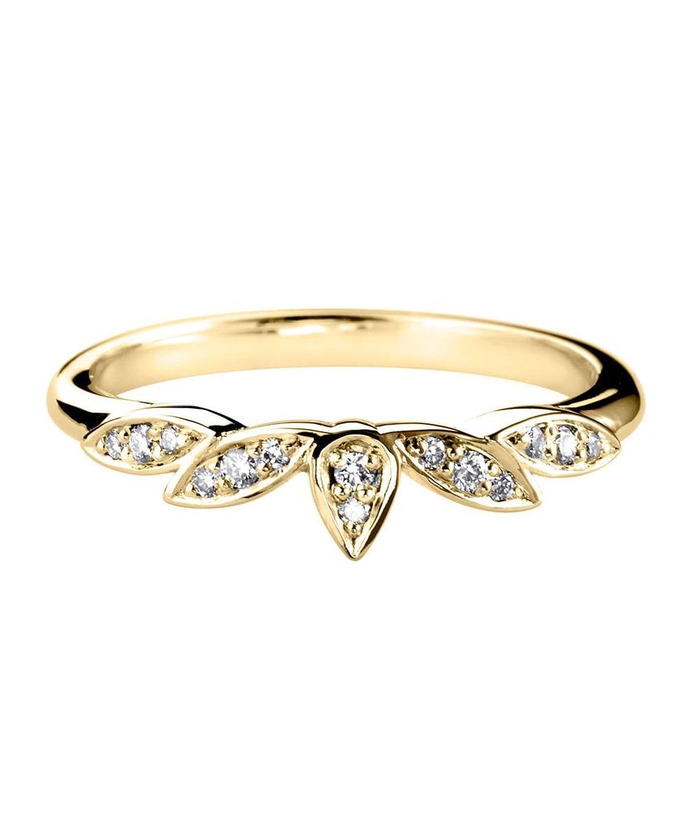 Floral Marquise Shaped Diamond Wedding Ring