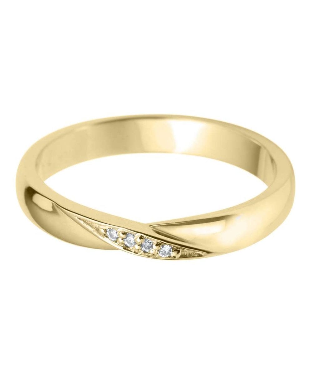 Ribbon Twist with Diamond Detail Shaped Wedding Ring