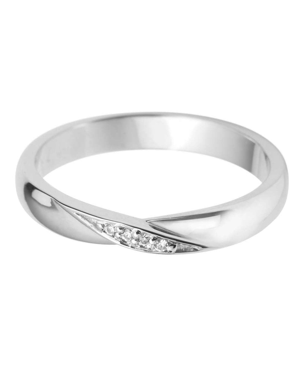 Ribbon Twist with Diamond Detail Shaped Wedding Ring
