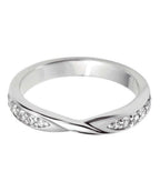 Diamond Set Ribbon Twist Wedding Ring