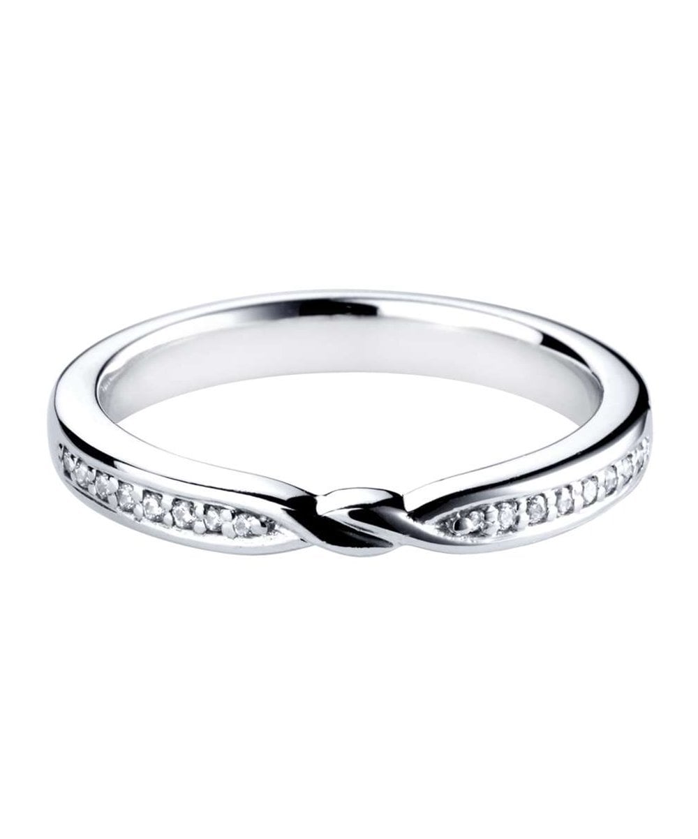 Diamond Set Knot Twist Wedding Ring
