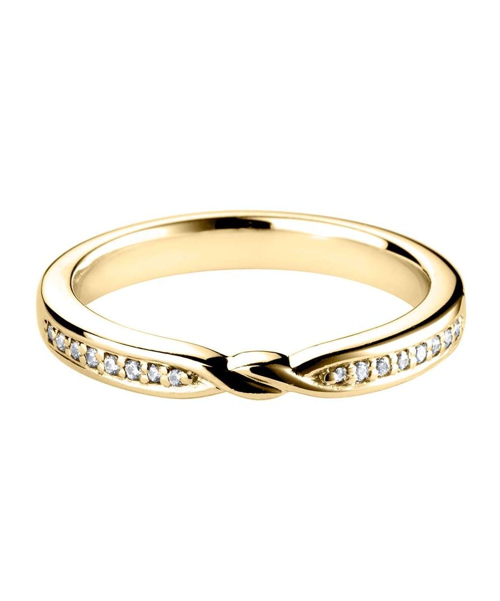 Diamond Set Knot Twist Wedding Ring