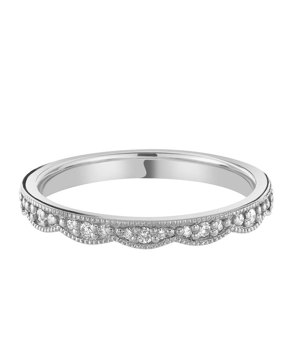 Vintage Inspired Scalloped Diamond Wedding Ring
