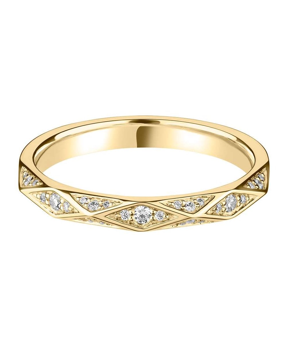 Geometric Shaped Diamond Wedding Ring