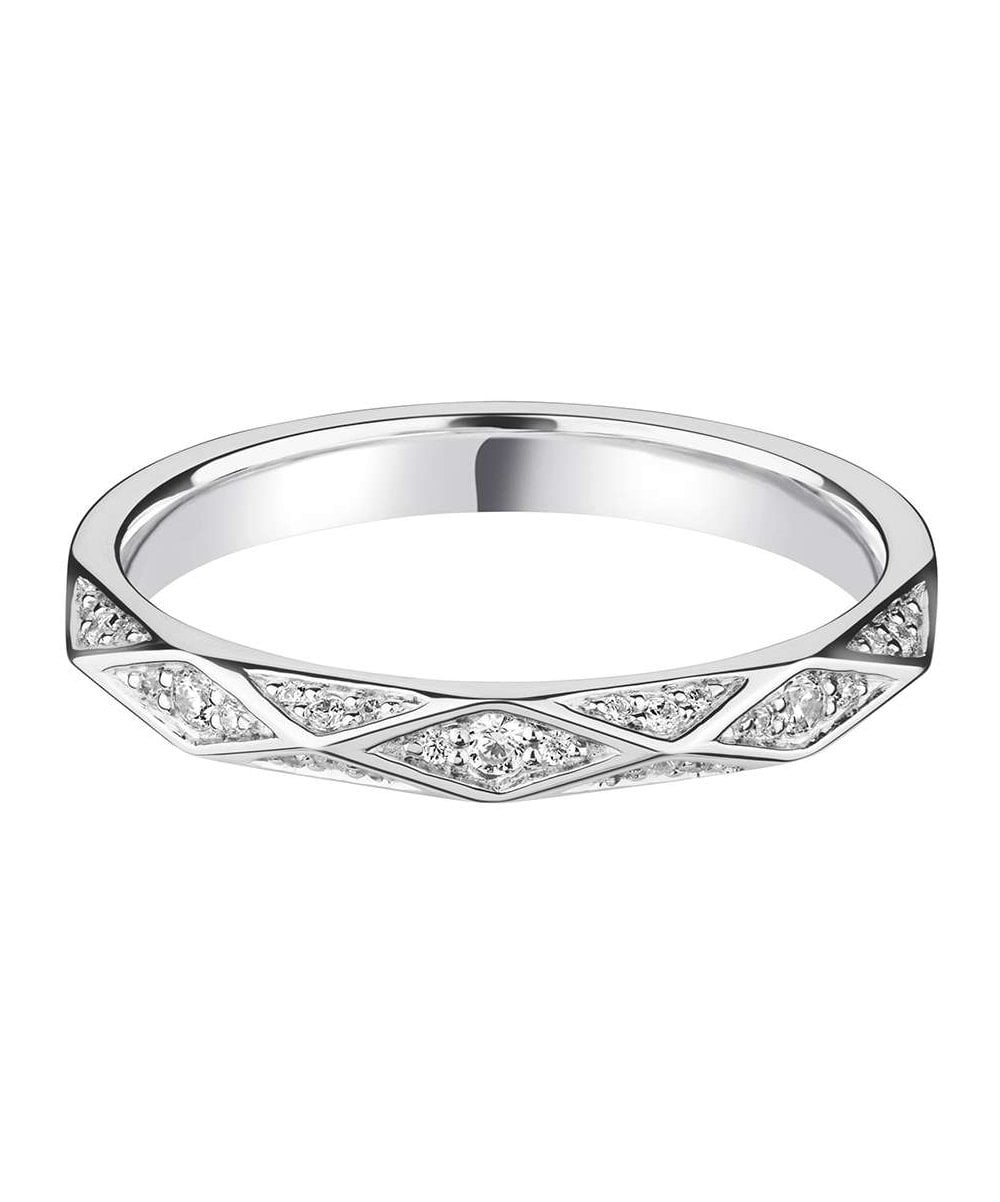 Geometric Shaped Diamond Wedding Ring