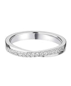 Diamond Set Crossover Shaped Wedding Ring