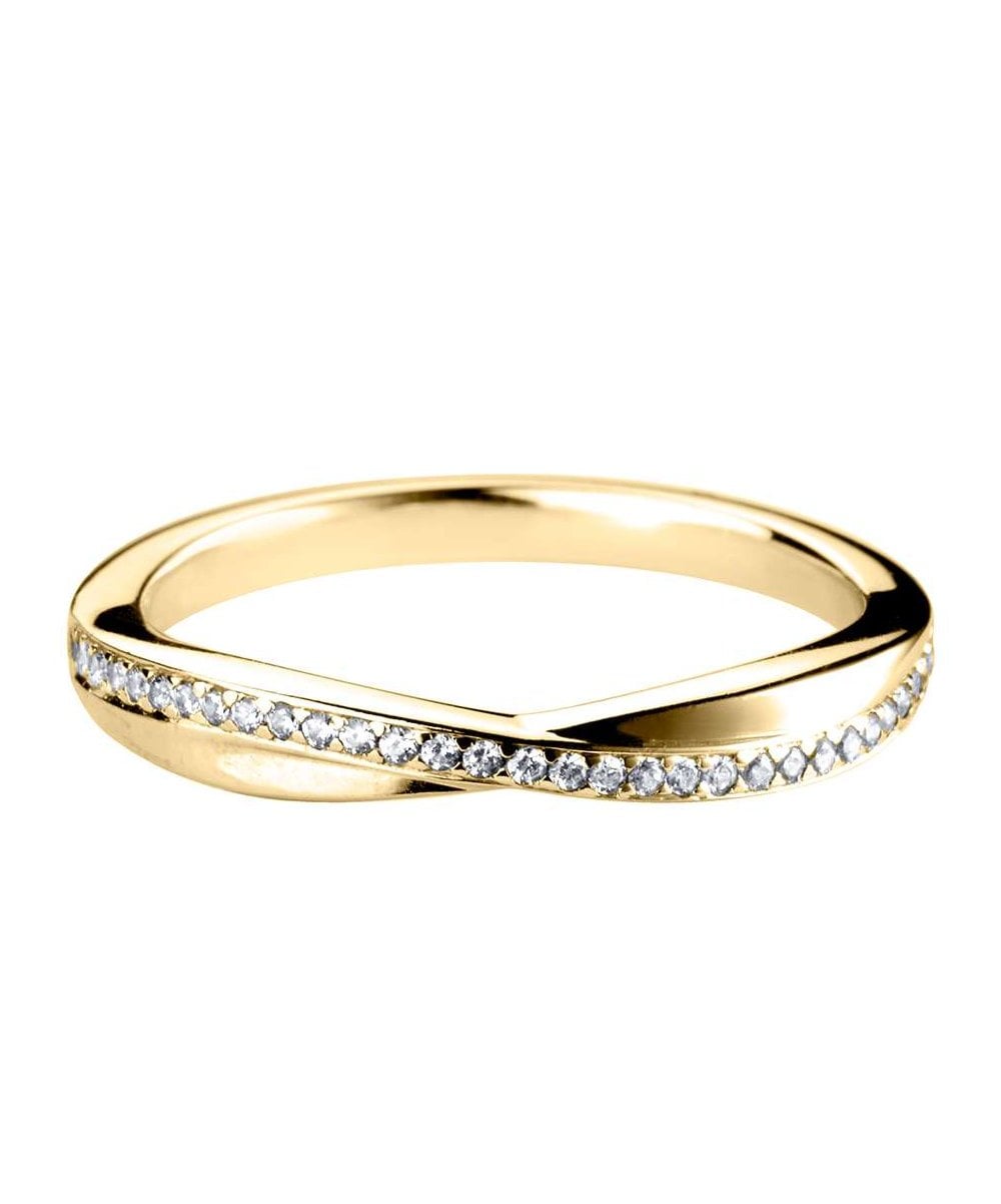 Diamond Set Twist Wedding Ring