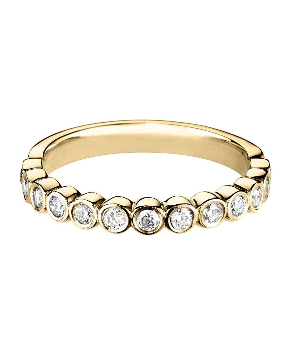 Rubover Set Round Brilliant Diamond Wedding Ring