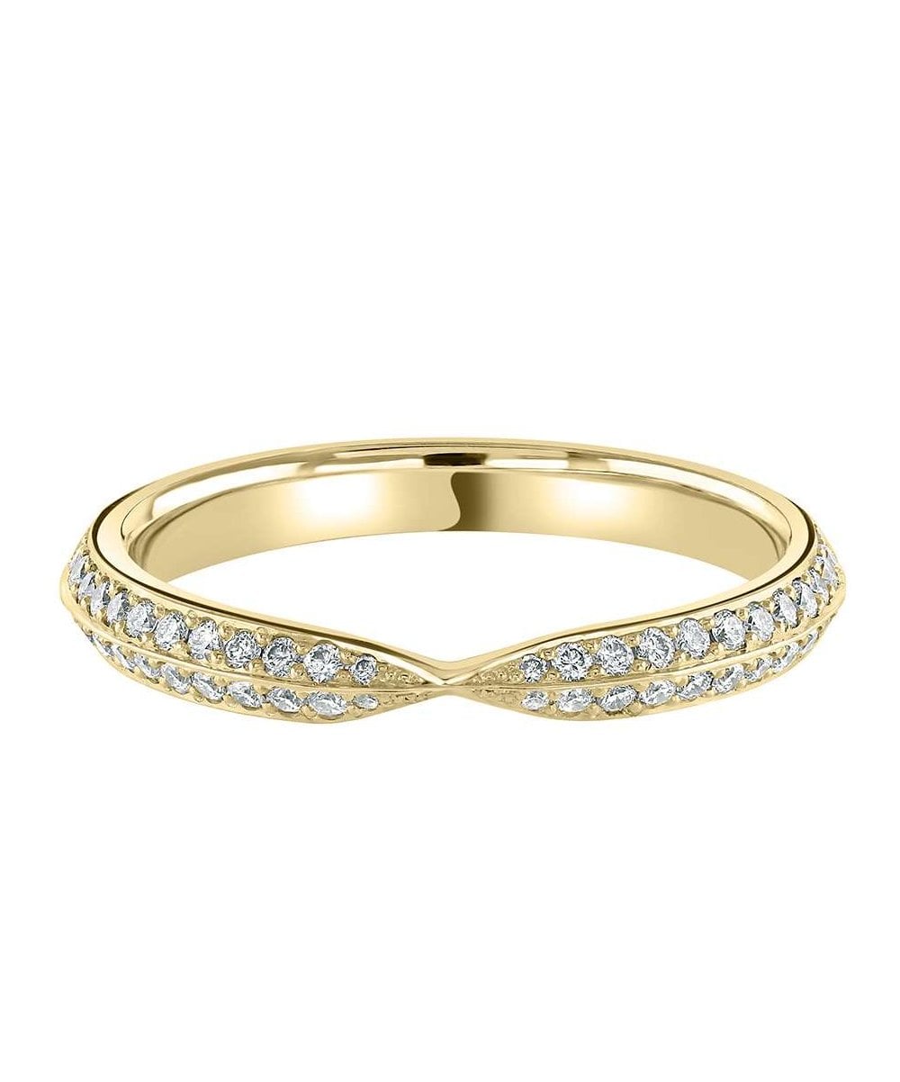 Knife-Edge Bow Shaped Diamond Wedding Ring