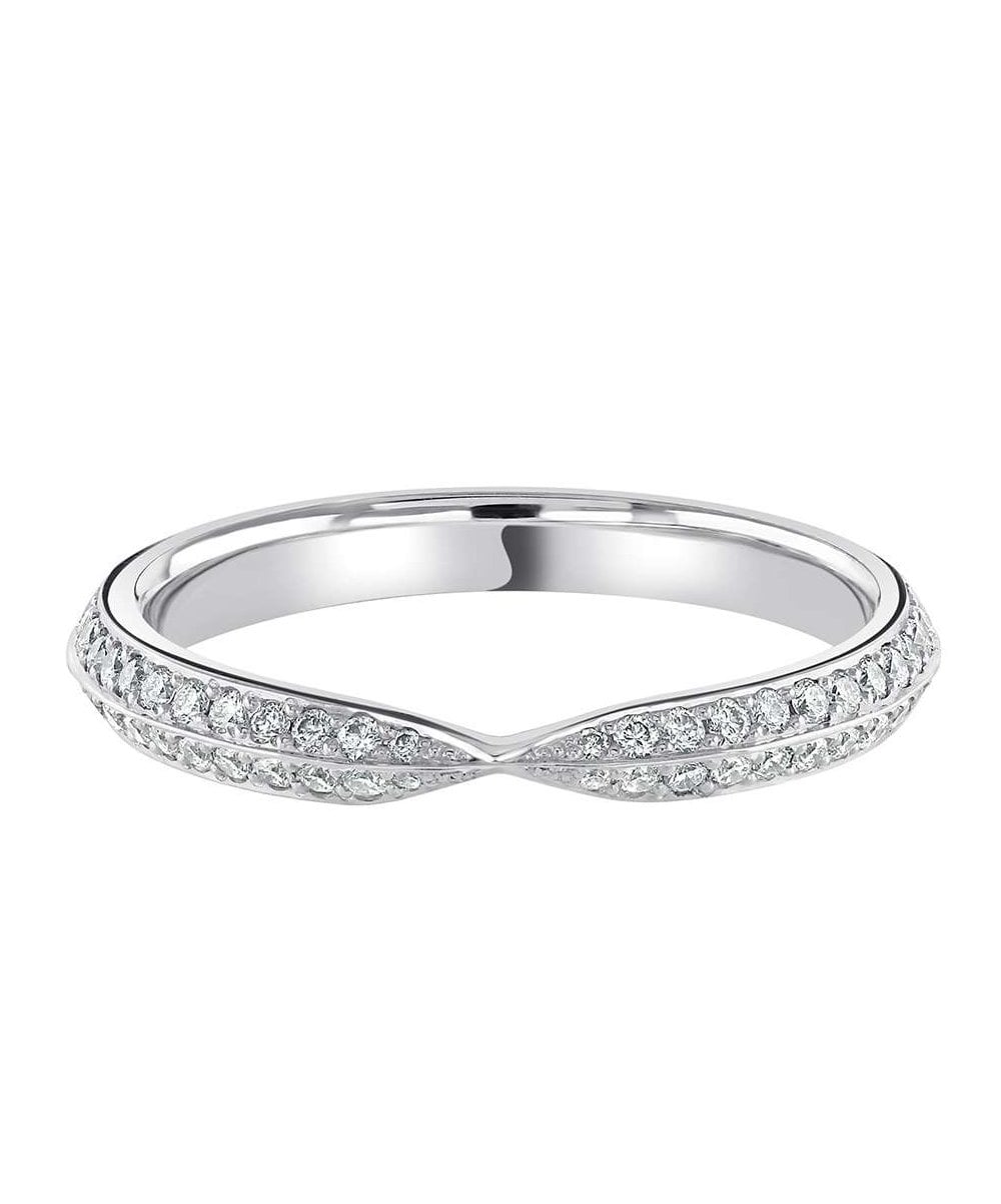 Knife-Edge Bow Shaped Diamond Wedding Ring