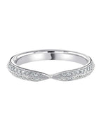 Knife-Edge Bow Shaped Diamond Wedding Ring