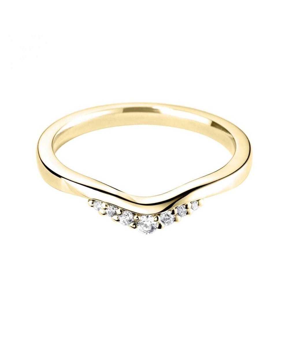 Diamond Tiara Wishbone Wedding Ring