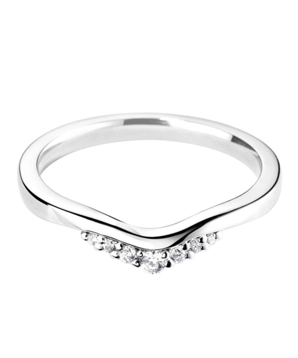 Diamond Tiara Wishbone Wedding Ring
