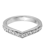 Grain Set Pointed Wishbone Diamond Wedding Ring