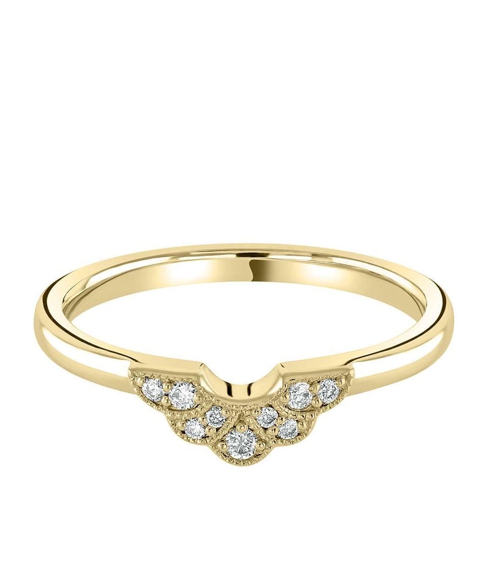 Vintage Diamond U Shaped Wedding Ring