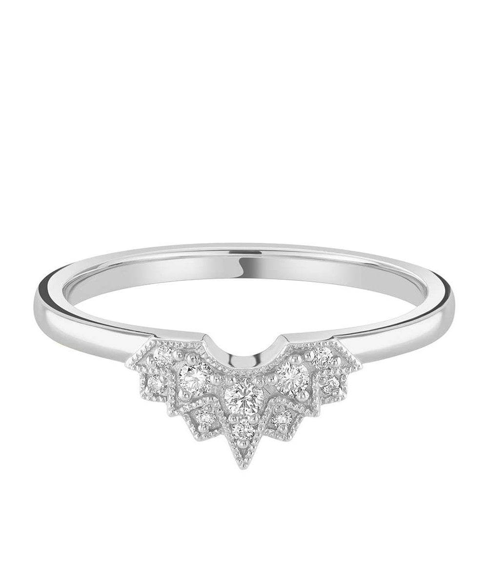 Art Deco Diamond U Shaped Wedding Ring