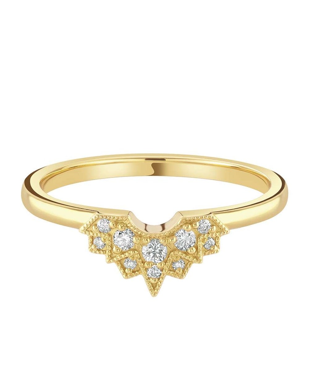 Art Deco Diamond U Shaped Wedding Ring