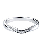 Curved Wishbone and Diamond Detail Wedding Ring