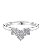 Art Deco U Shaped Diamond Wedding Ring