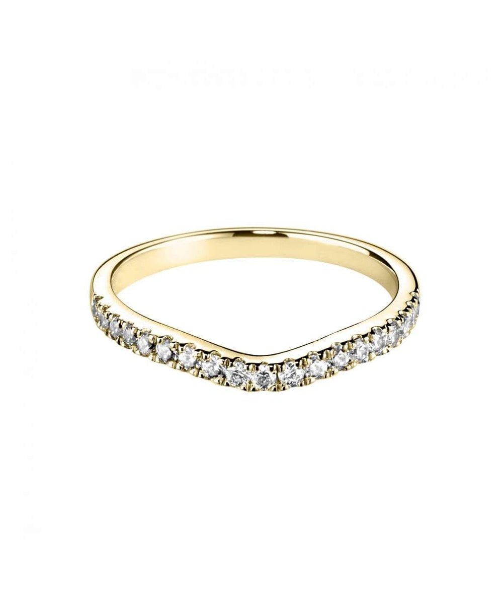 Curved Claw Set Diamond Wedding Ring