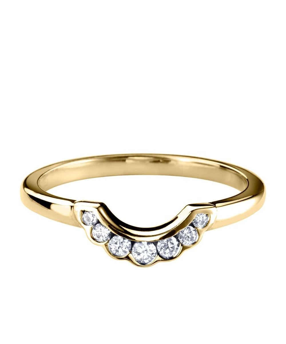 Diamond U Shaped Silhouette Wedding Ring